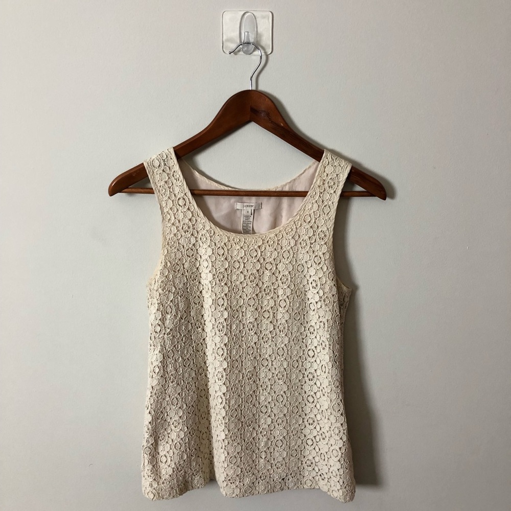 J Crew Eyelet Blouse Cream Size 0